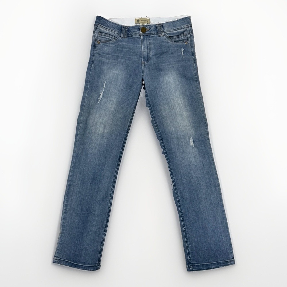 Democracy Ab Solution Jeans Womens 10 (32x29) Straight Distressed Stretch Casual